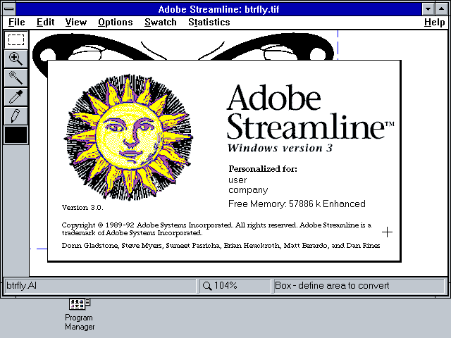 Adobe Streamline 3.0 - About
